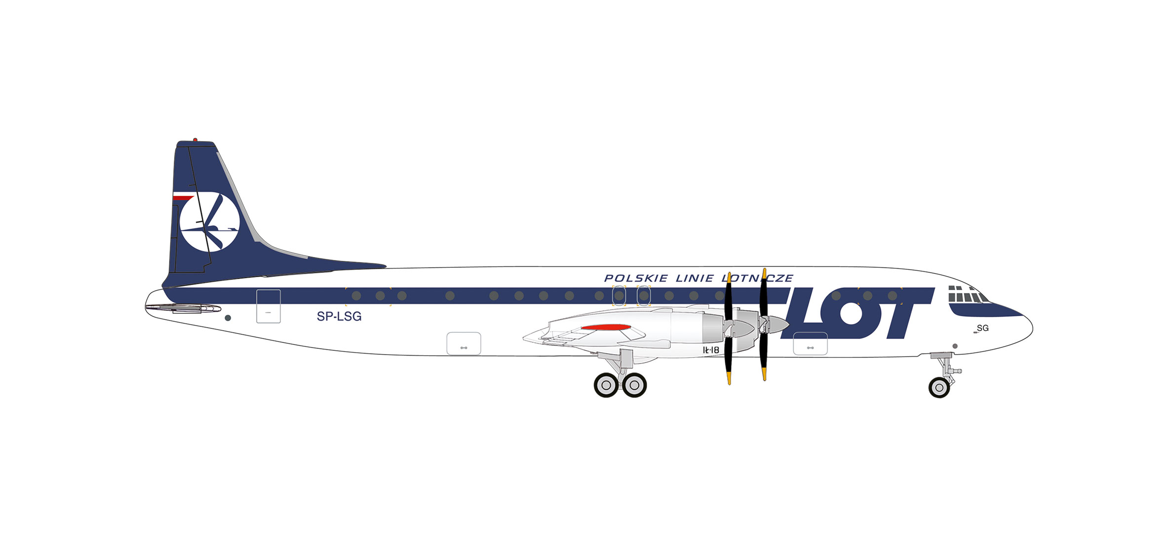 herpa 538794 - Ilyushin IL-18 LOT (late)