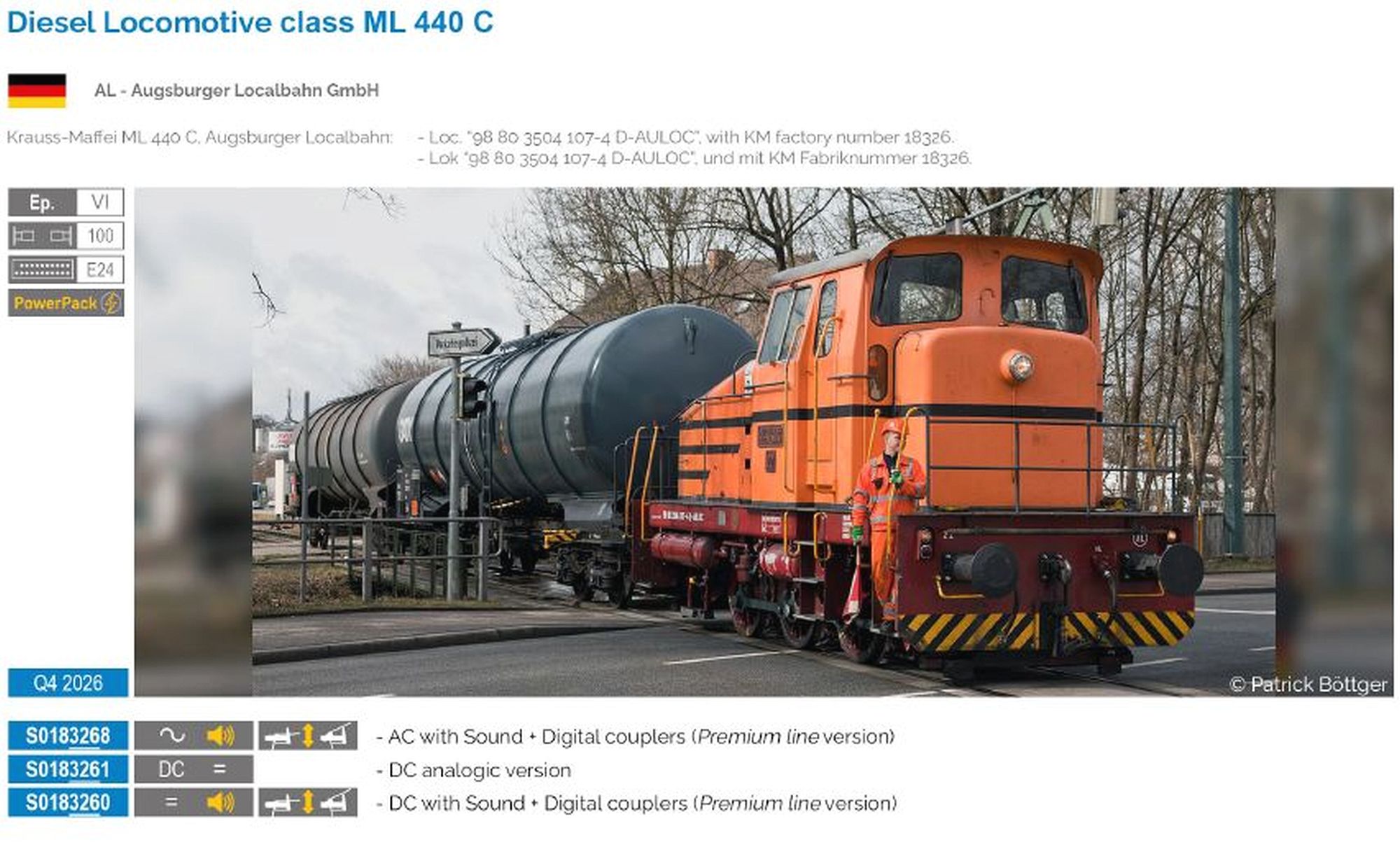 Sudexpress S0183268 - Diesellok ML 440 C Augsburge