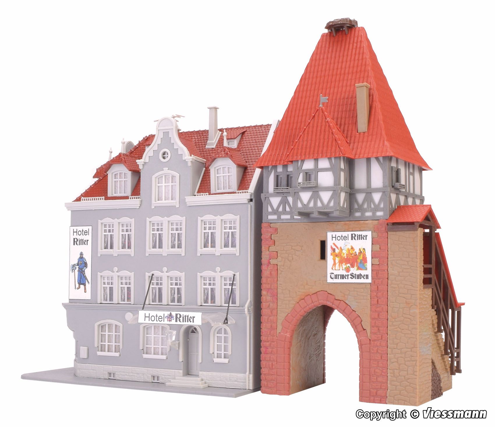 Kibri 12507 - H0 Hotel Ritter mit Stadttor