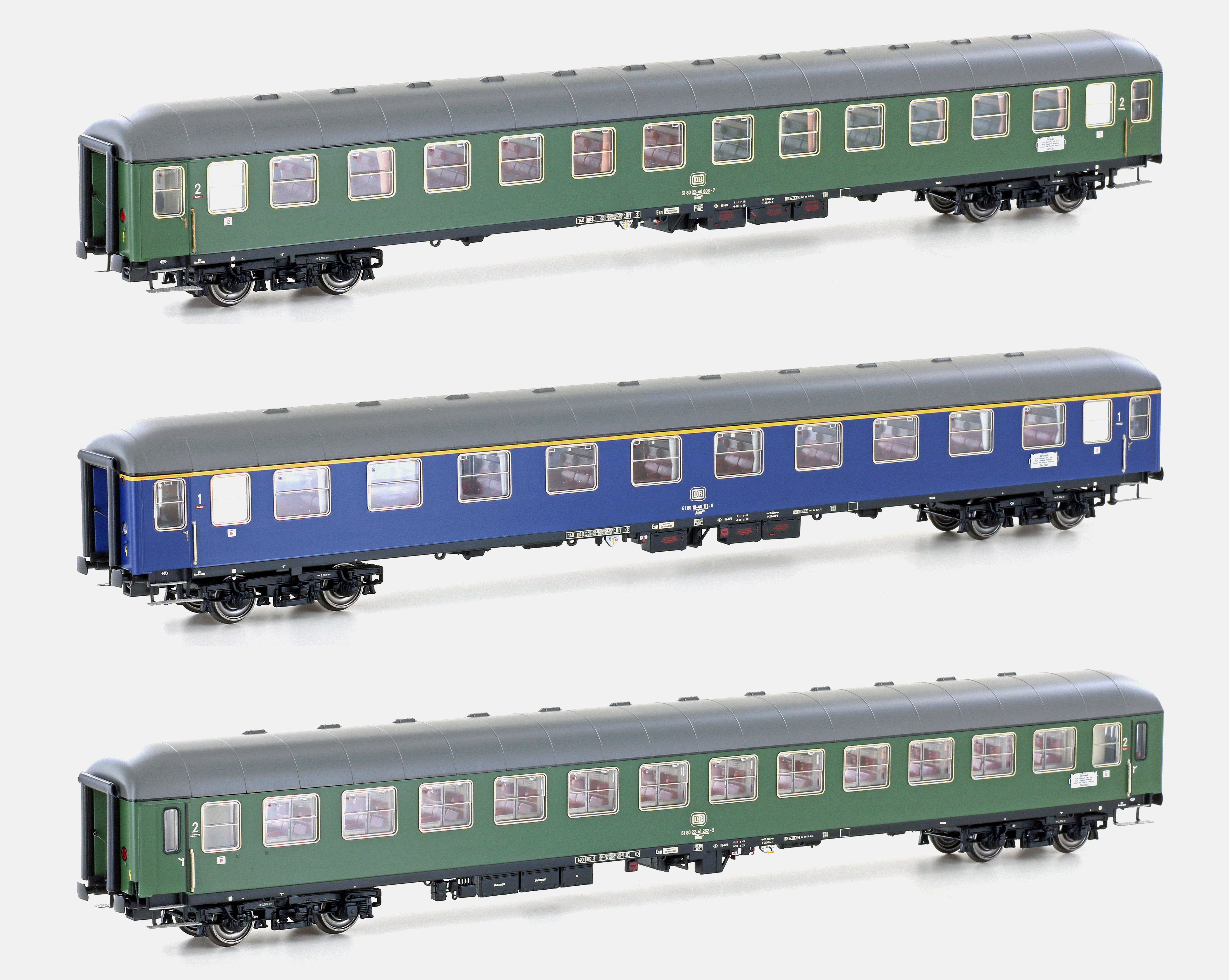 Hobbytrain H43041 - 3er Set Personenwagen DB, Ep.I