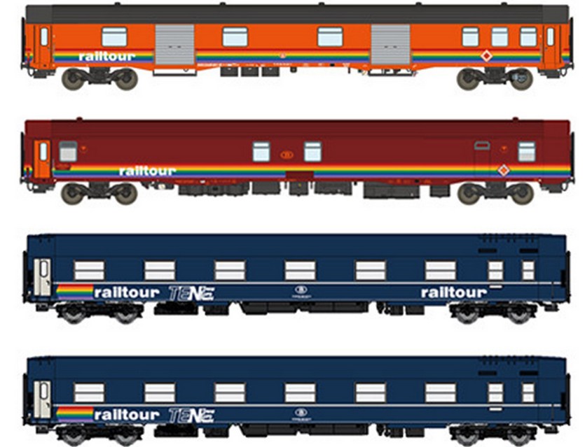 Models World MW2002 - 4er Set Personenwagen SNCB /