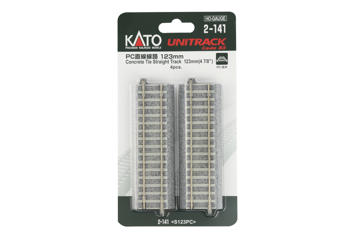 Kato K2-141 - Gleis gerade 123mm mit Betonschwelle