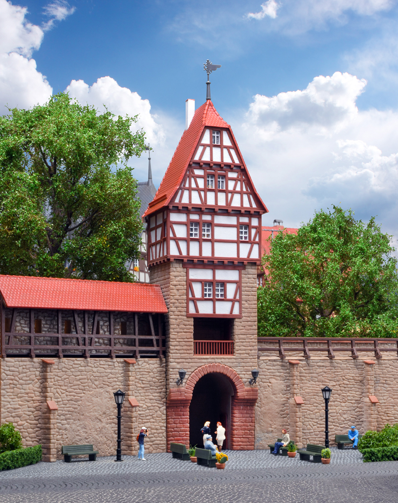 Kibri 38914 - H0 Stadtmauer mit Fachwerktur