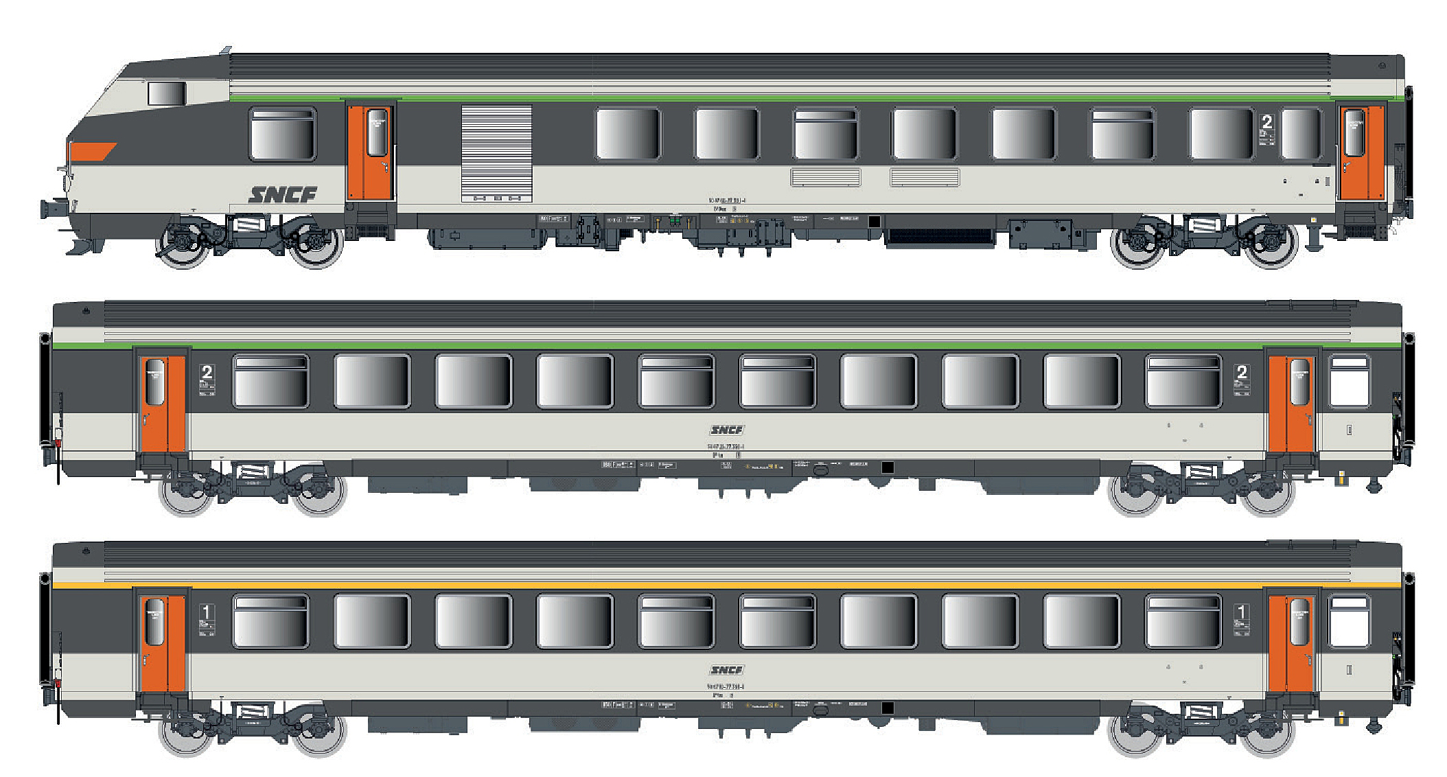 LS Models LS41250AC - 3er Set Personenwagen VU+VTU
