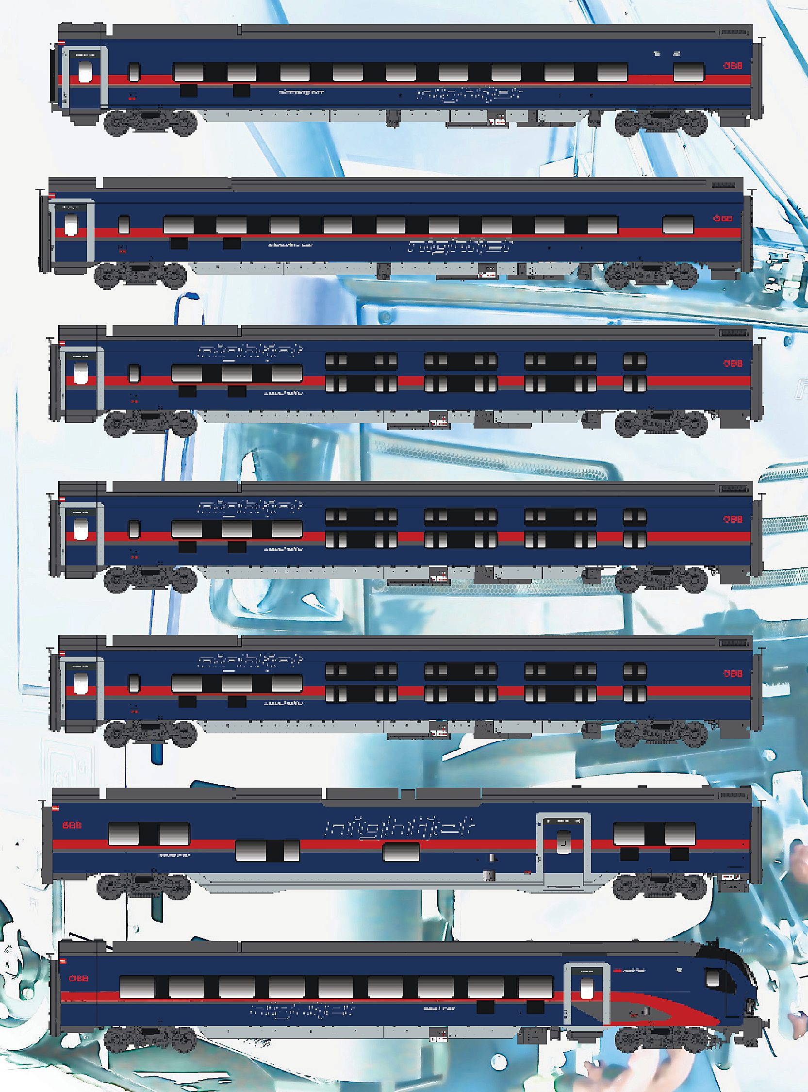 Models World MW2403AC - 7er Set Nachtzugwagen DANI