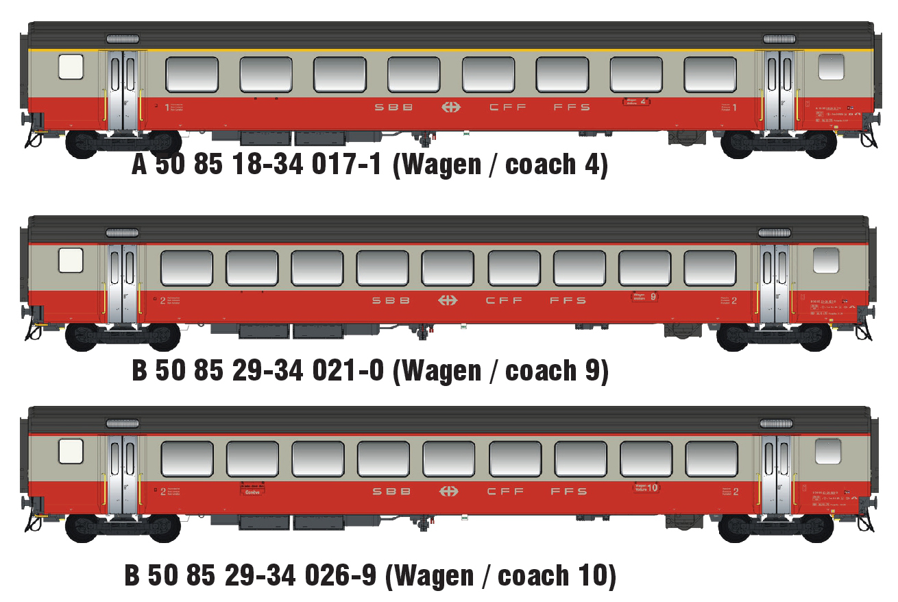 Models World MW2108-2AC - 3er Set Personenwagen EW