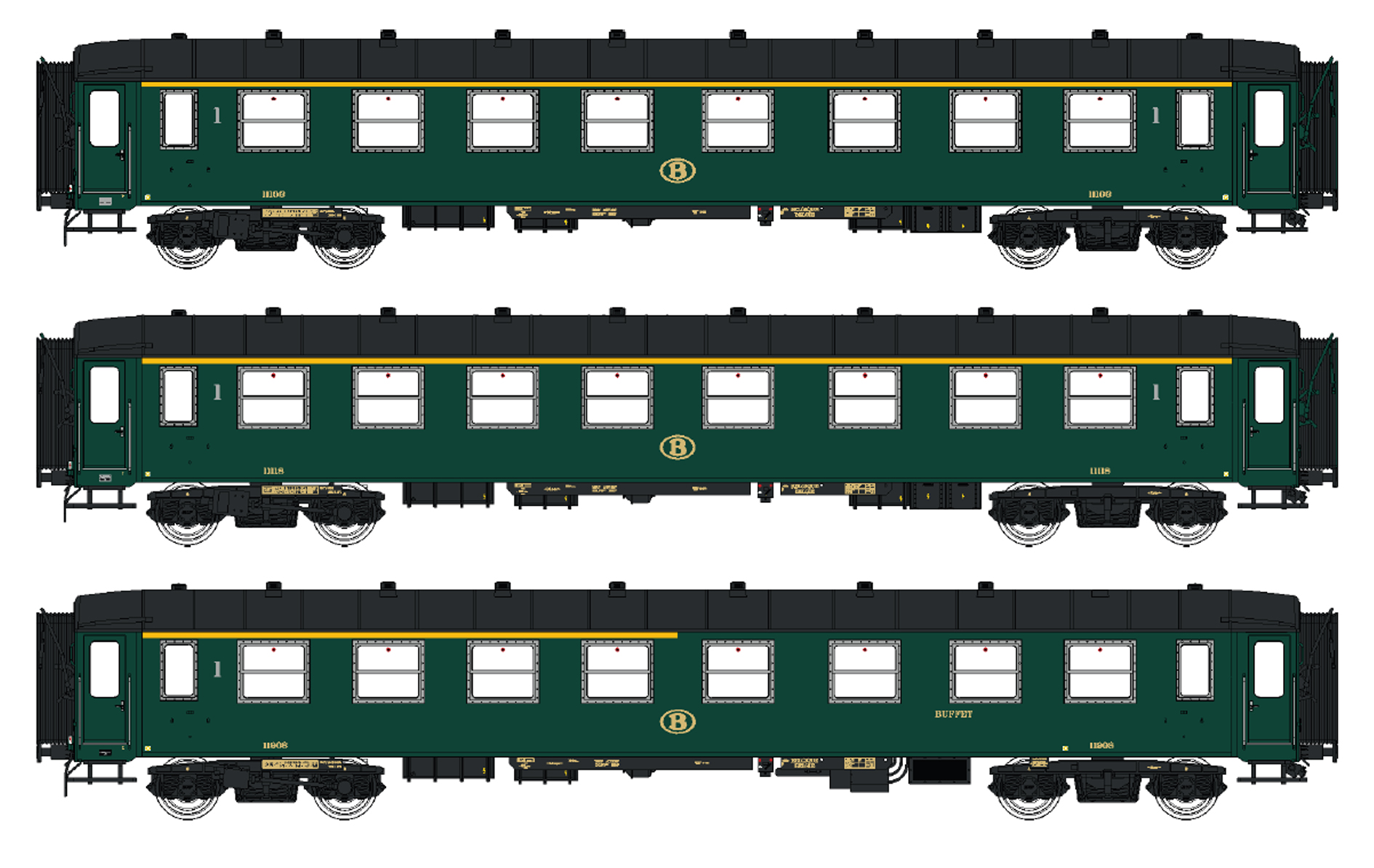 LS Models LS42101 - 3er Set Personenwagen I2 A+A+A
