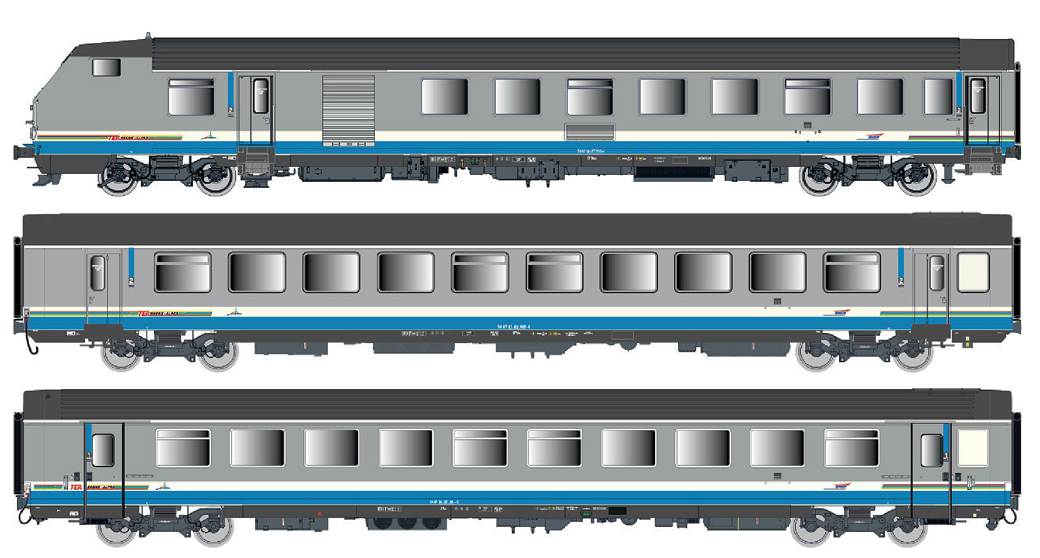 LS Models LS41253AC - 3er Set Personenwagen VU+VTU