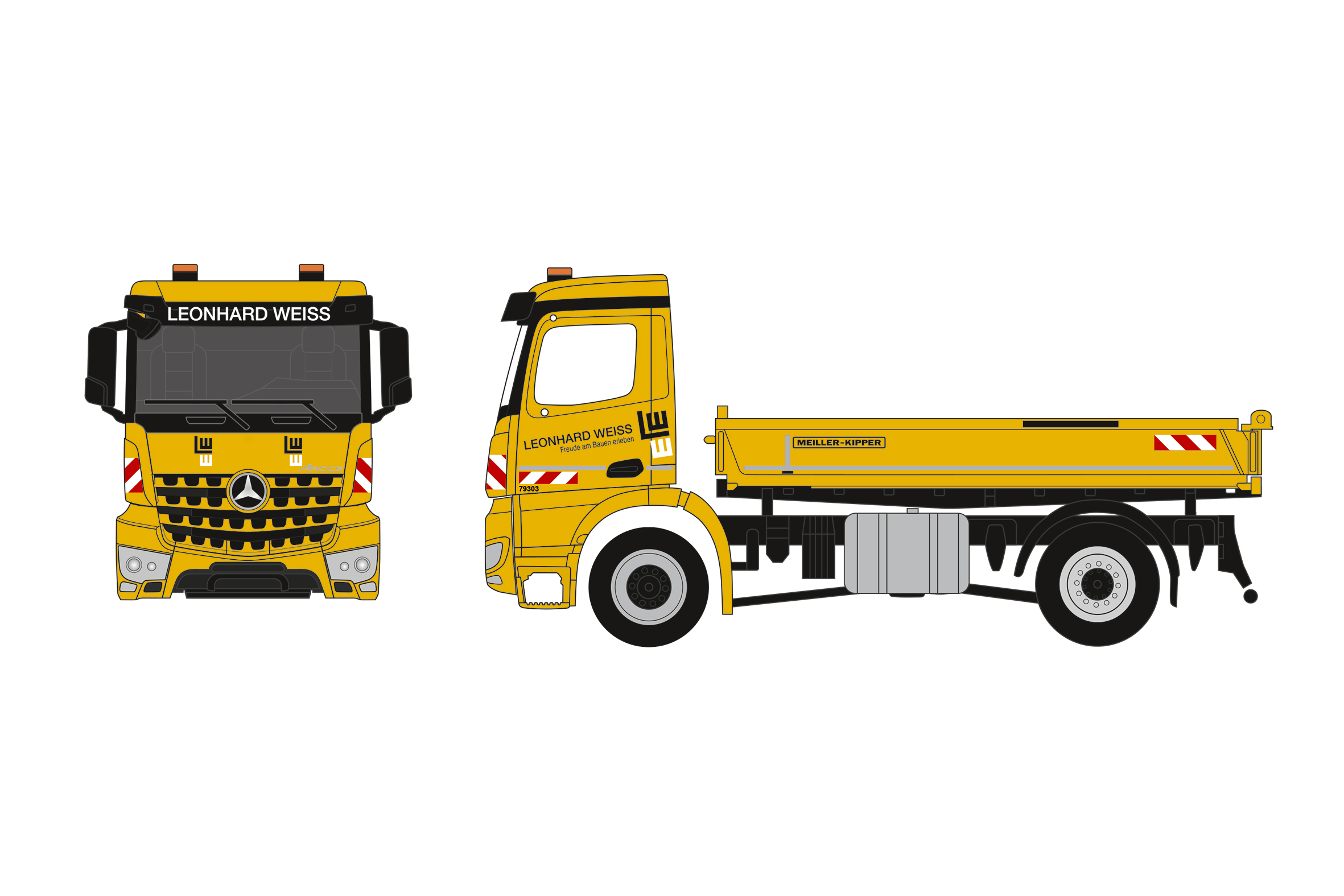 herpa 962803 - MB Arocs S DreiSeiKi 2a  LW