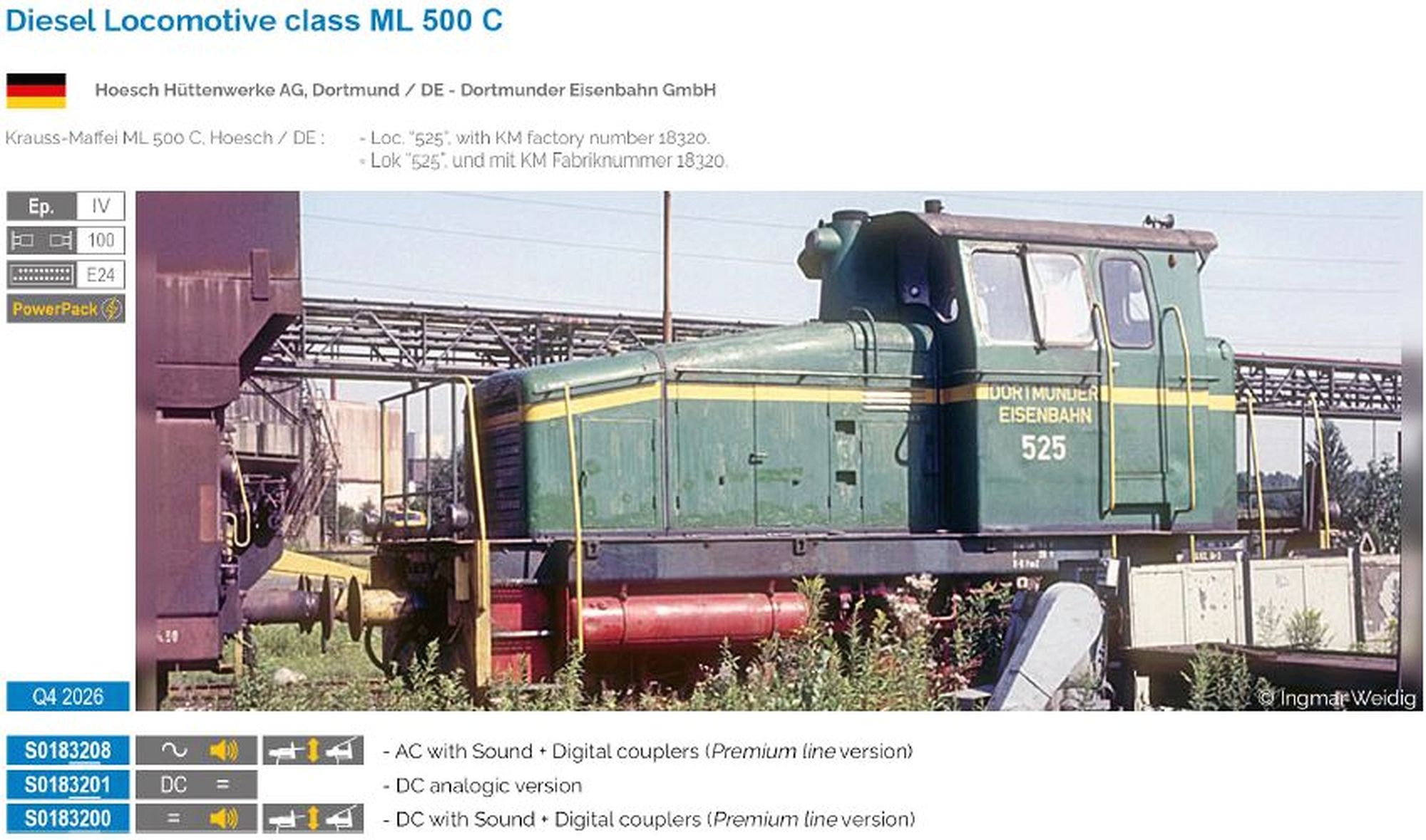 Sudexpress S0183208 - Diesellok ML 500 C, DE, Ep.