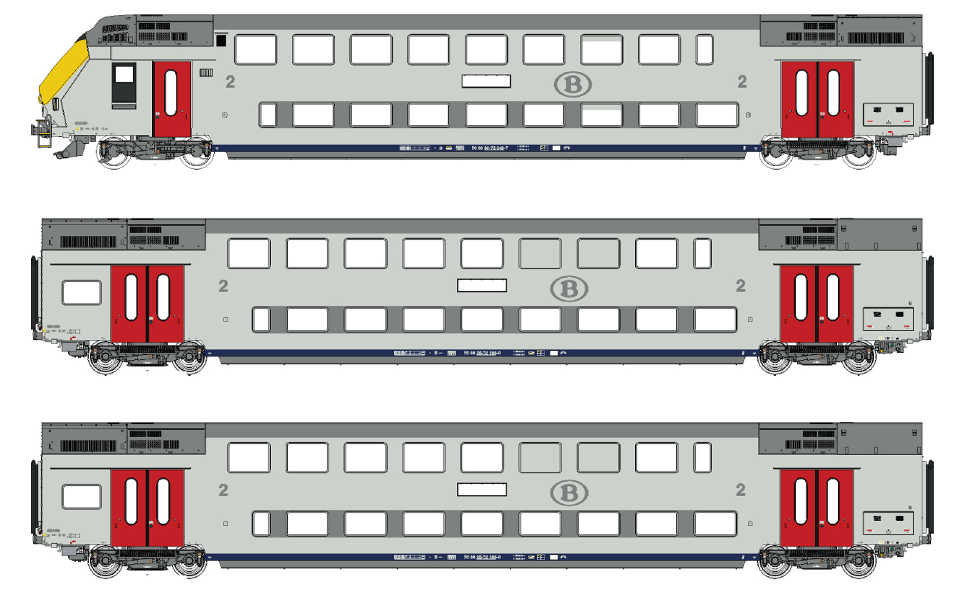 LS Models LS43101DC - 3er Set Doppelstockwagen M6