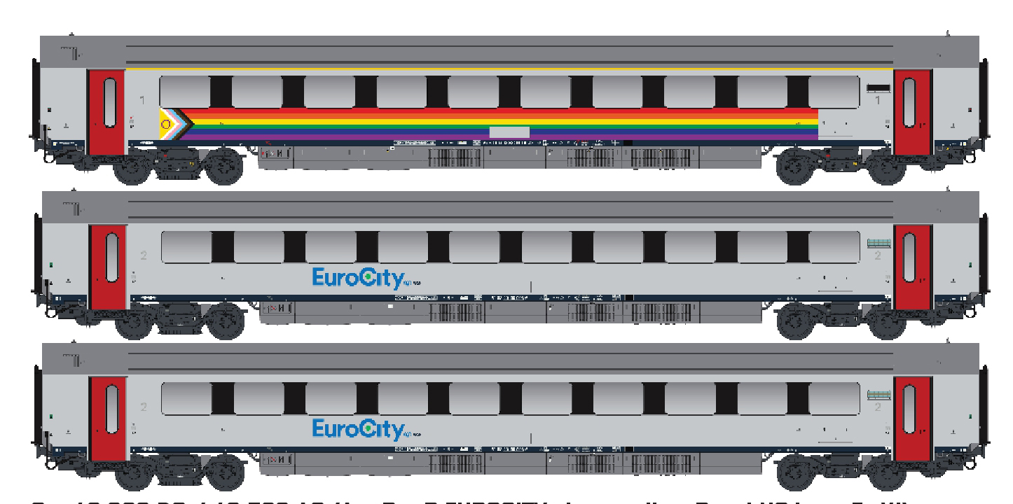 LS Models LS43560AC - 3er Set Personenwagen I11 (A