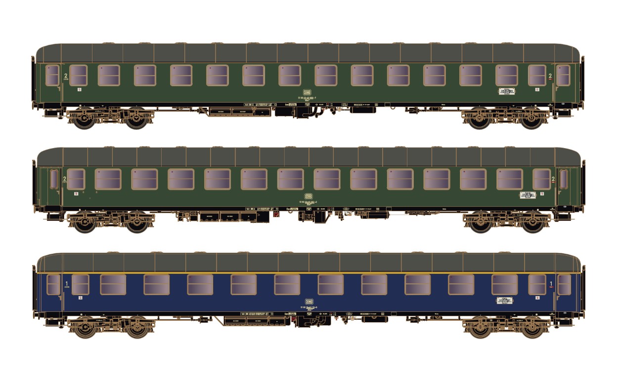 HOBBYTRAIN H43040 - 3er Set Personenwagen DB, Ep.V