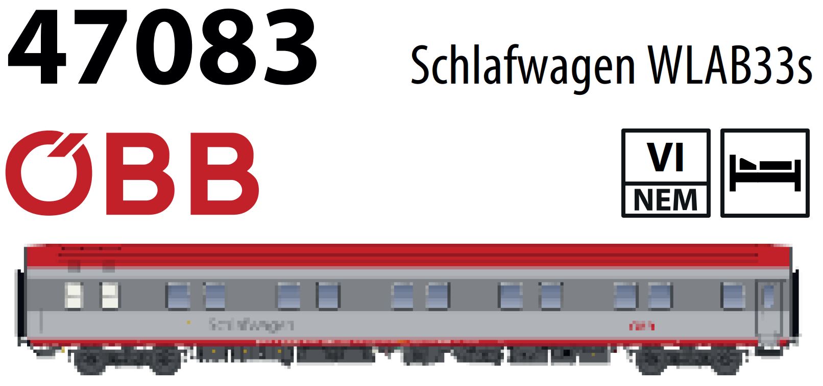 LS Models LS47083 - Schlafwagen WLAB33s (T2S) ÖBB,