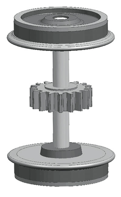 Roco 128435 - Radsatz m. 2Haftringen+Zahnrad