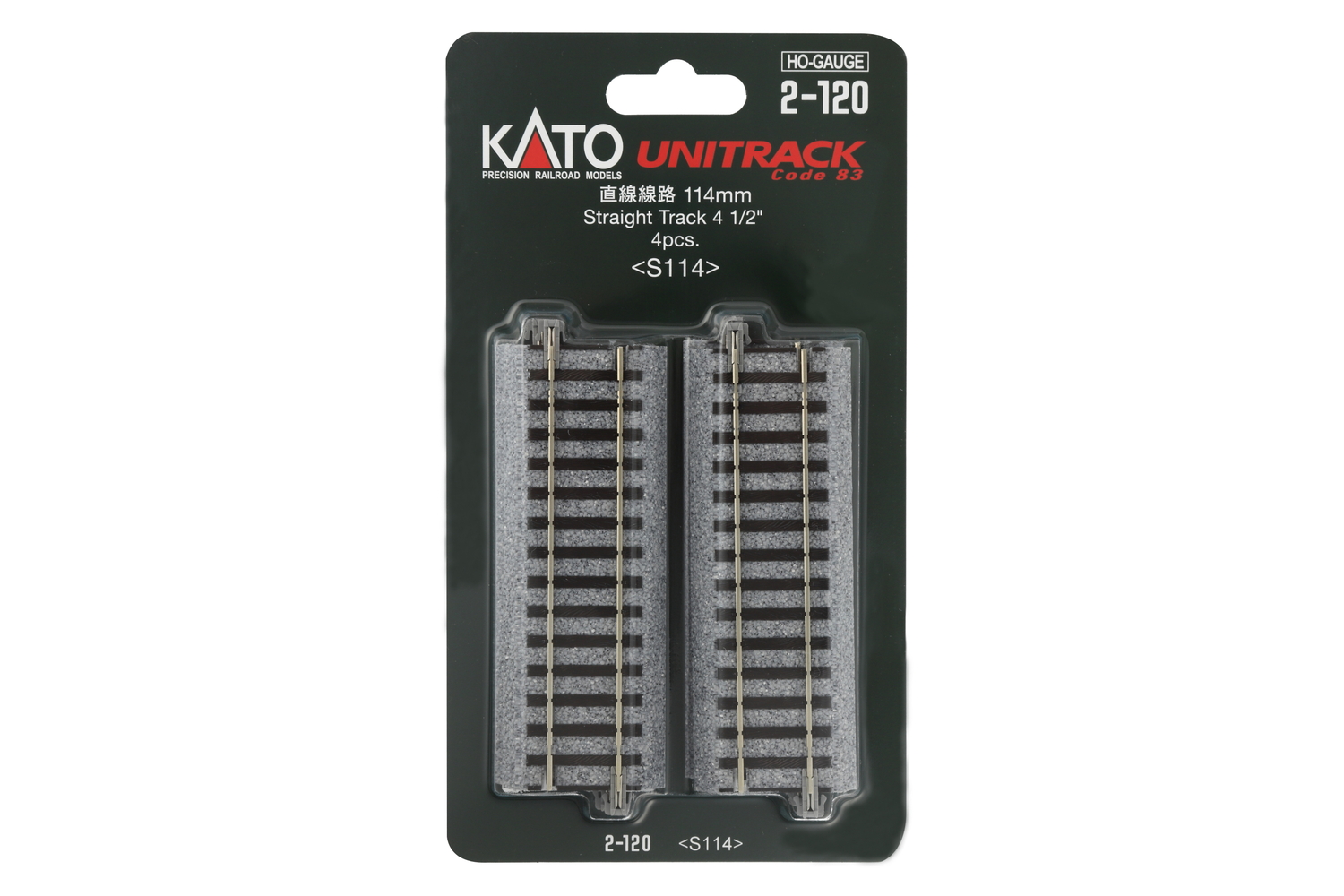 Kato K2-120 - Gleis gerade 114 mm (4 Stk.)