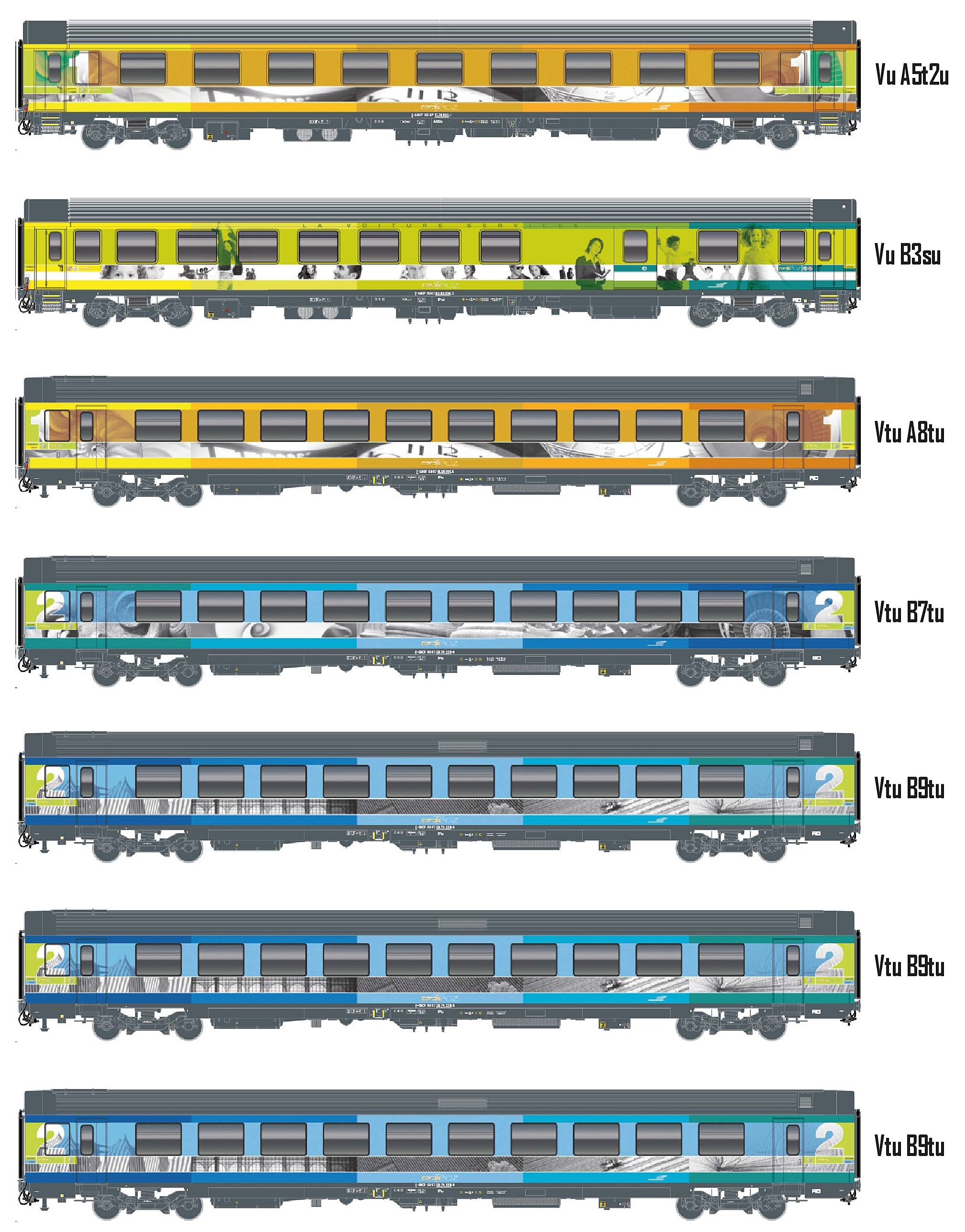 Models World MW2401 - 7er Set Personenwagen VTU SN