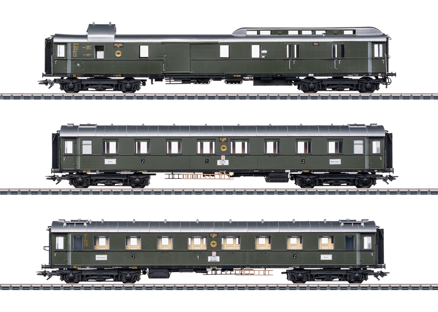 Märklin 42490 - Wagen-Set PwPost4ü-28 DRG