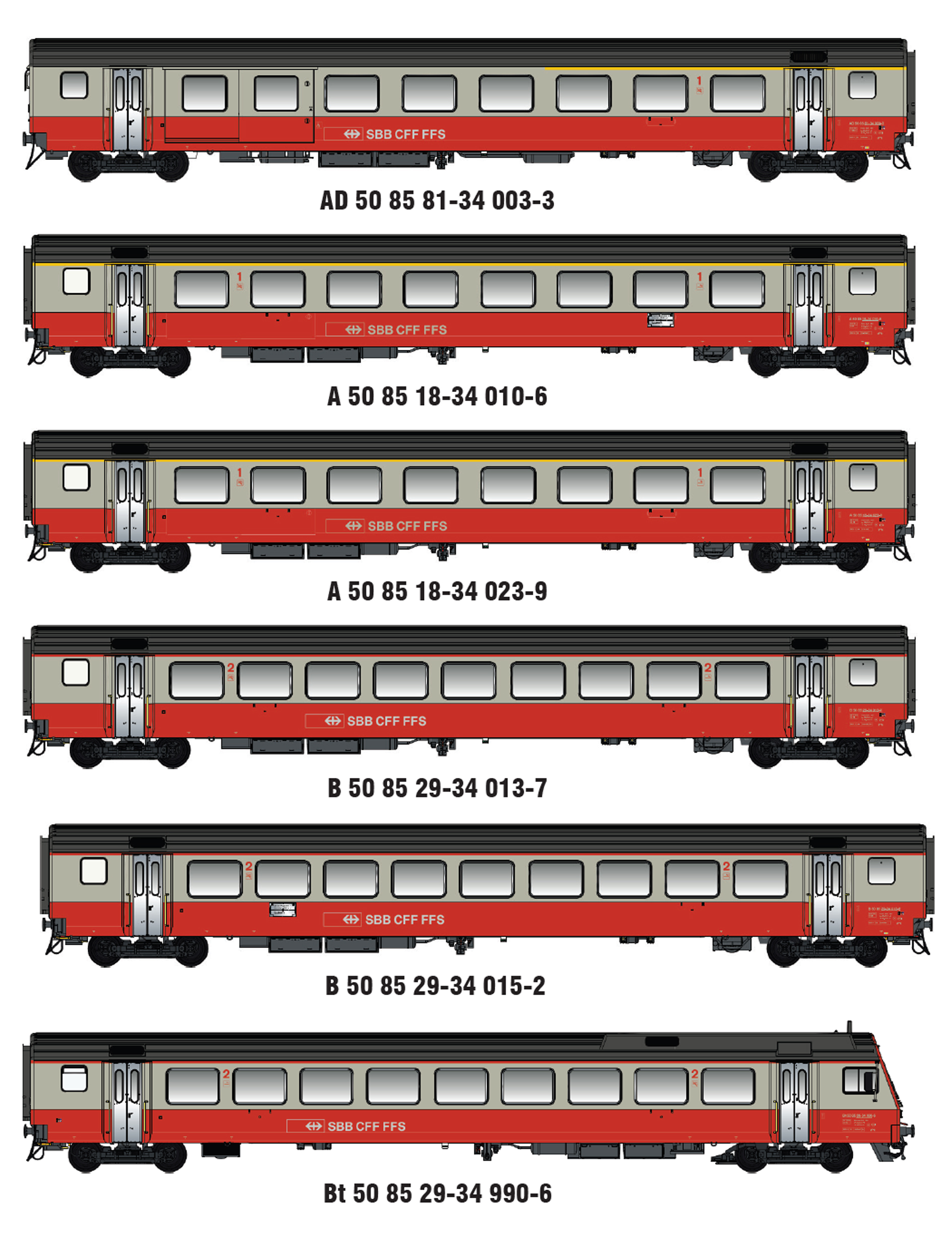 Models World MW2109AC - 6er Set Personenwagen EW I