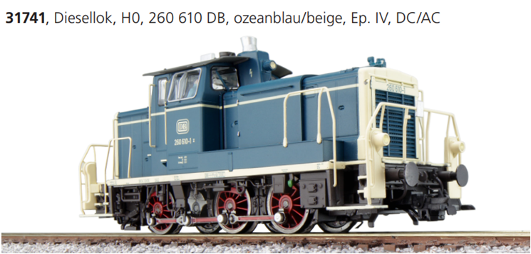 ESU 31741 - Diesellok, H0, V60, 260 610 DB, ozeanb