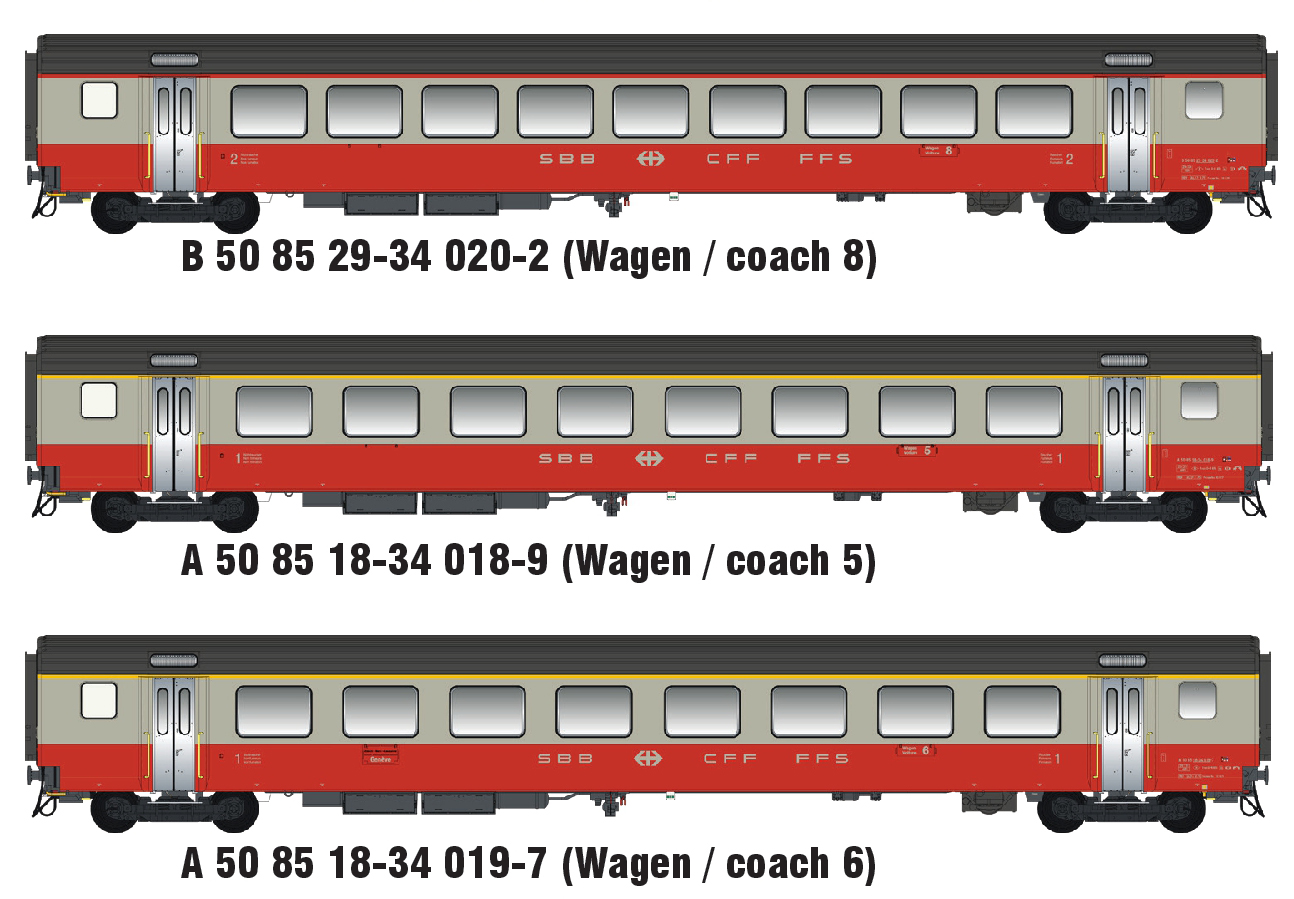 Models World MW2108-3AC - 3er Set Personenwagen EW
