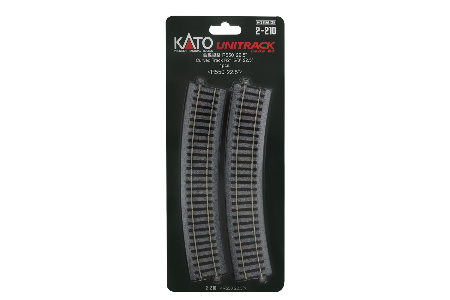 Kato K2-210 - Gleis gebogen R550mm 22,5° (4 Stk.)