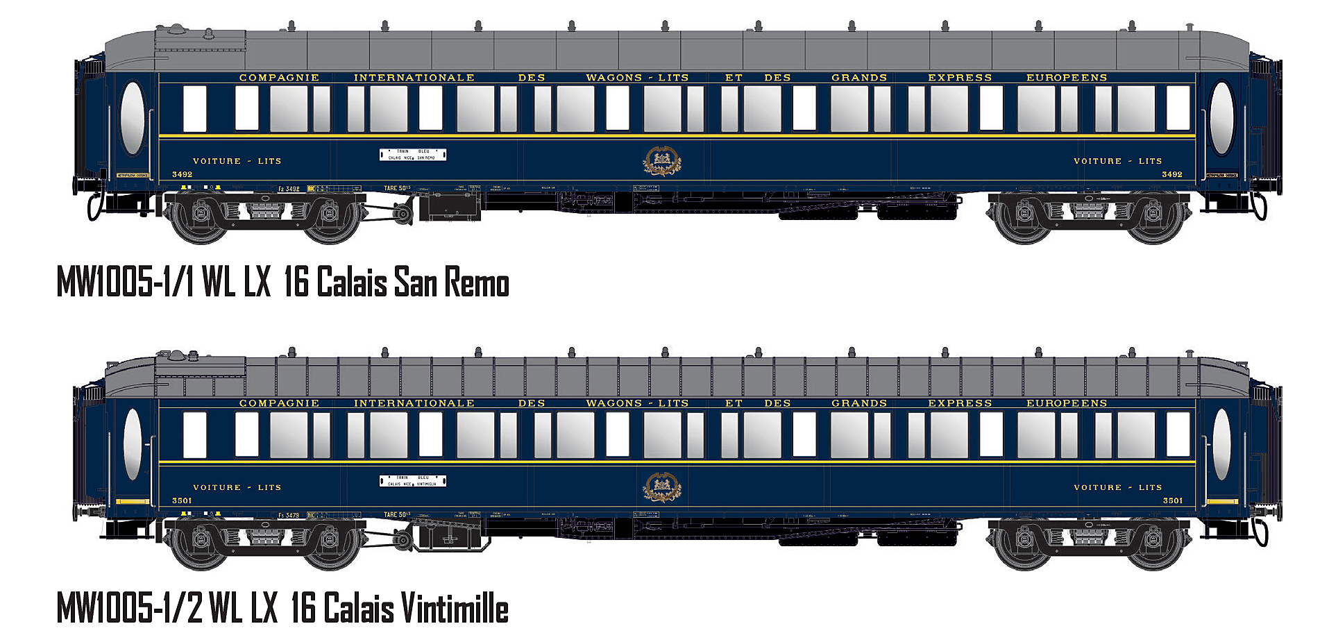 Models World MW1005-1 - 2er Set Schlafwagen CIWL,