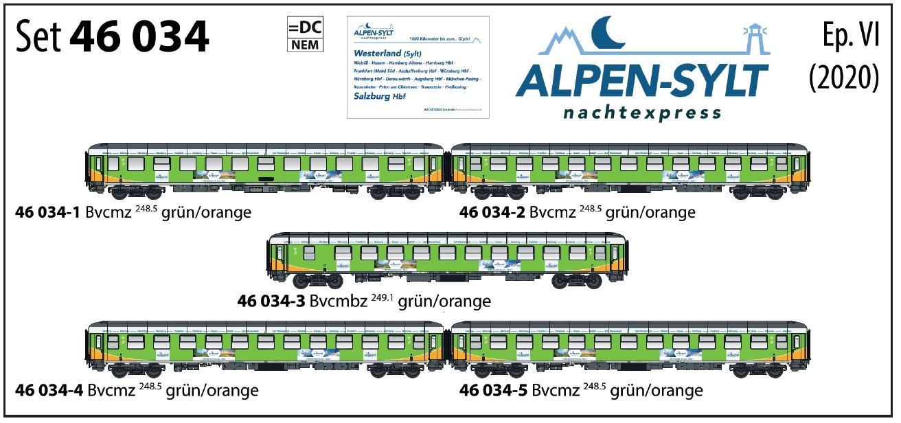 LS Models LS46034AC - 5er Set Personenwagen Alpen-