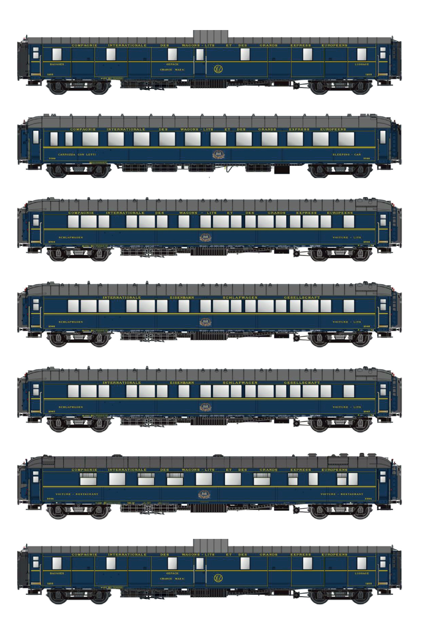 Models World MW1001 - 7er Set Personenwagen CIWL,