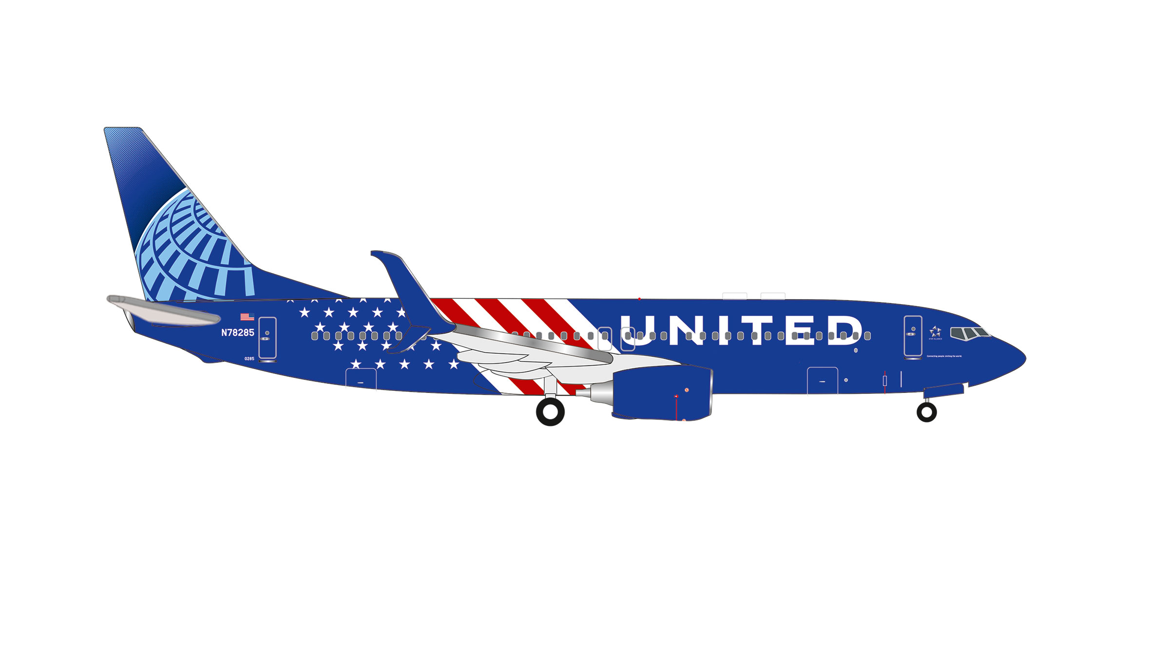herpa 539913 - B737-800 United America 250