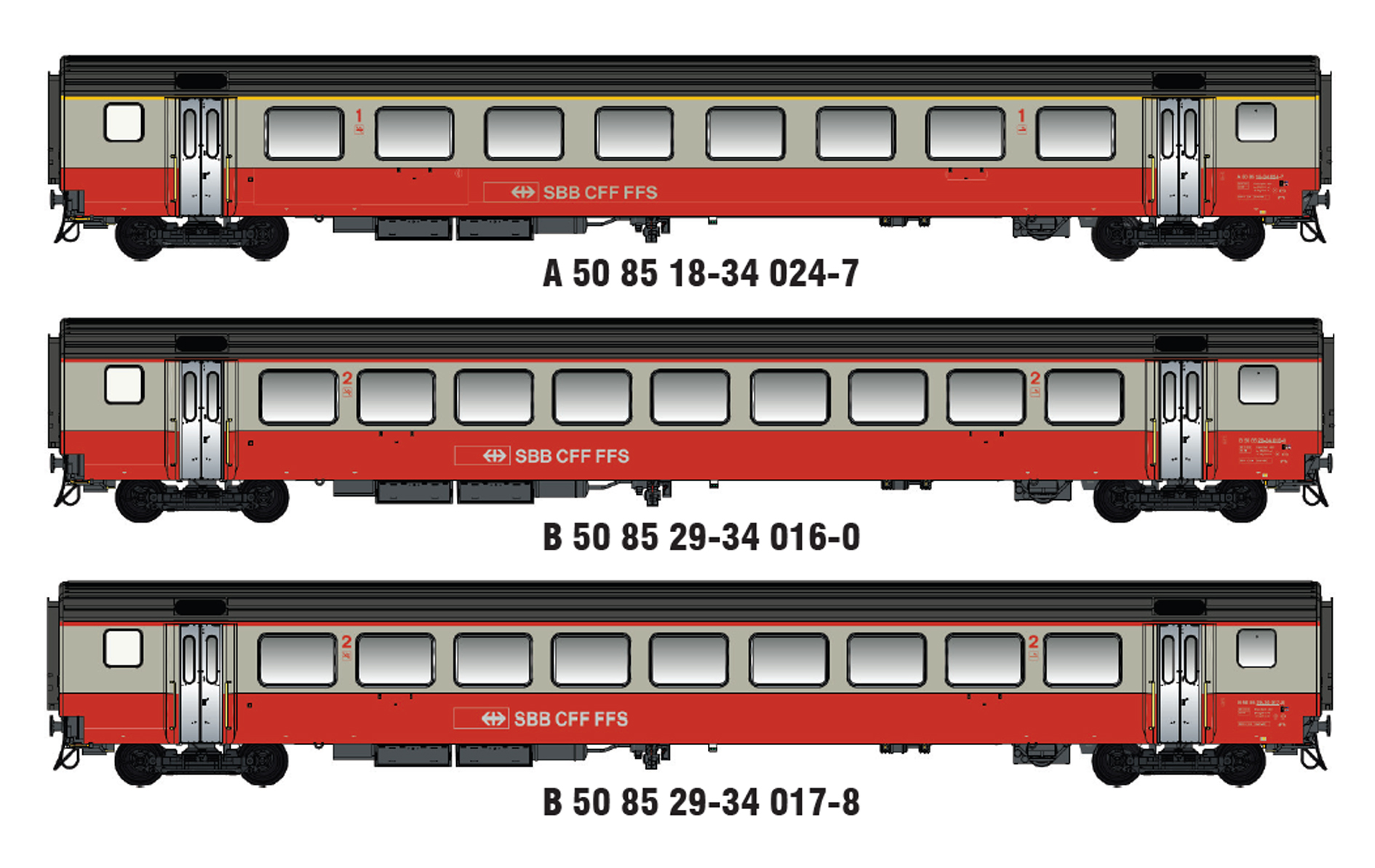 Models World MW2109-1DC - 3er Set Personenwagen EW
