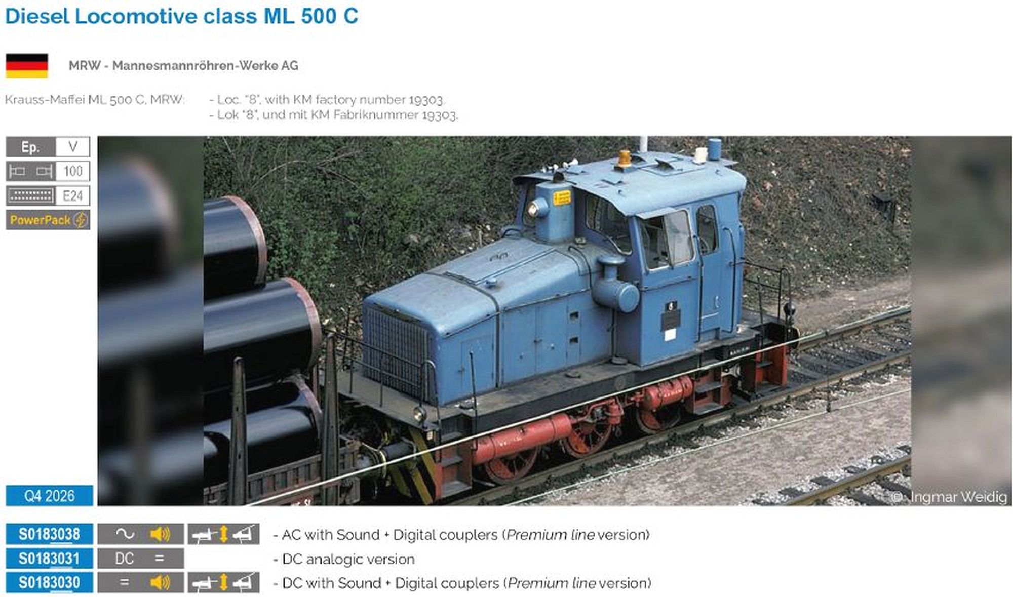 Sudexpress S0183030 - Diesellok ML 500 C Mannesman
