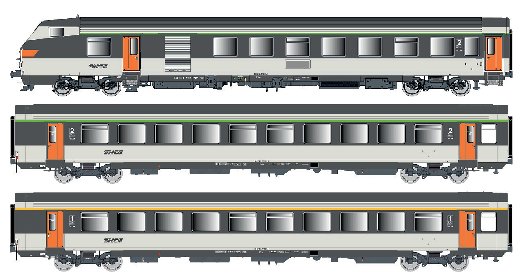 LS Models LS41252AC - 3er Set Personenwagen VU+VTU