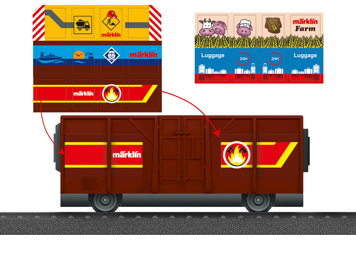Märklin 44143 - Off. Güterwagen m.Sticker