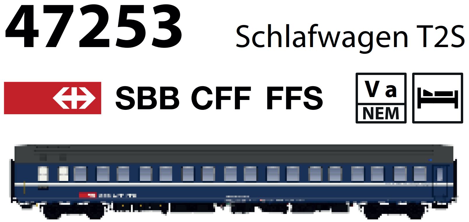 LS Models LS47253 - Schlafwagen WLAm (T2S) SBB, ne