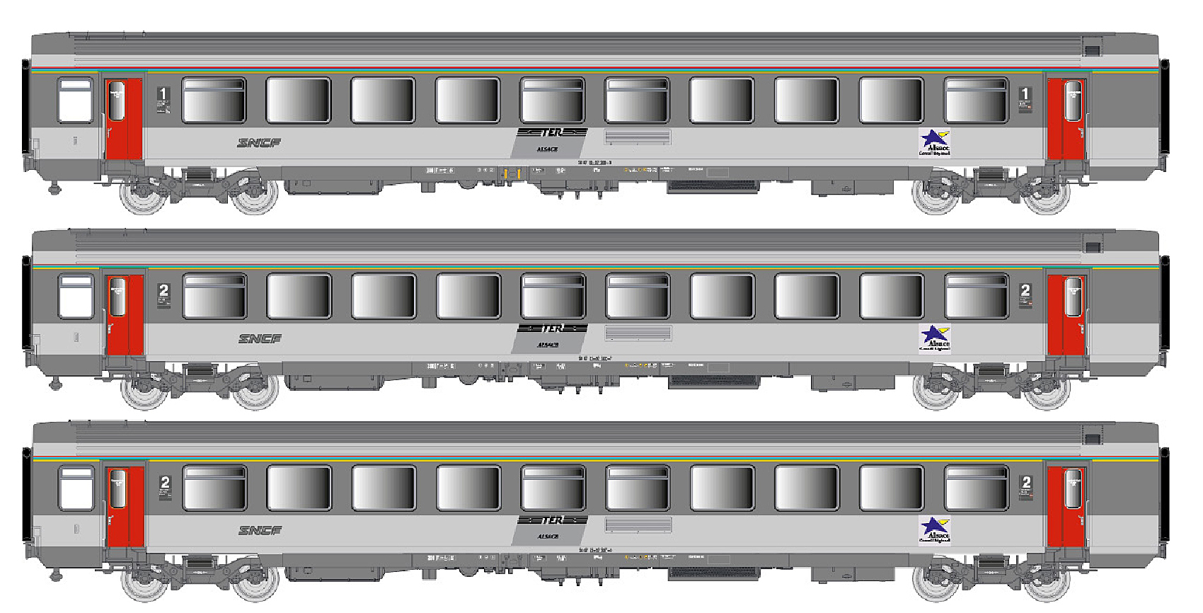 LS Models LS41219 - 3er Set Personenwagen VTU A10t