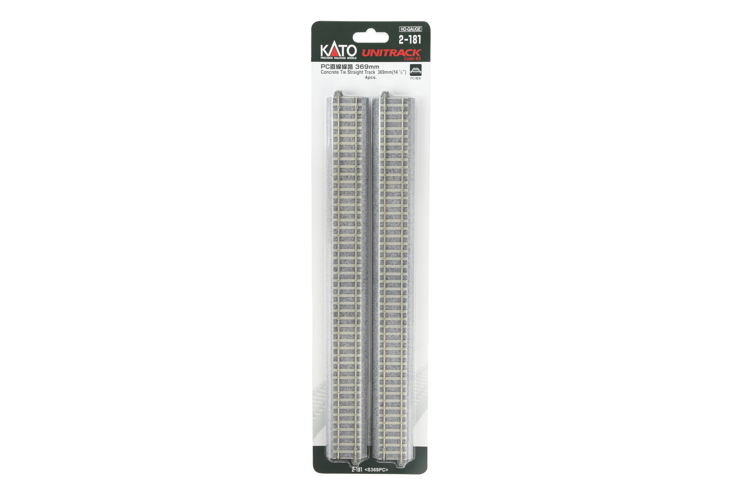 Kato K2-181 - Gleis gerade 369mm mit Betonschwelle