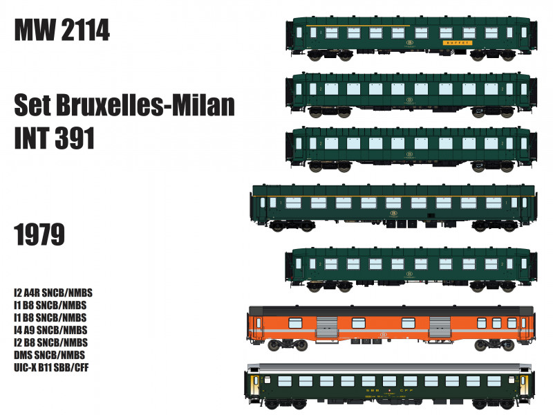 Models World MW2114 - 7er Set Personenwagen Set Br