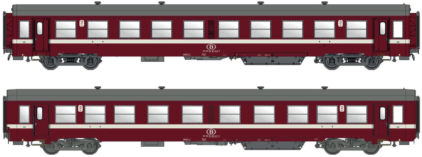 Models World MW40041 - 2er Set Personenwagen K4 B,