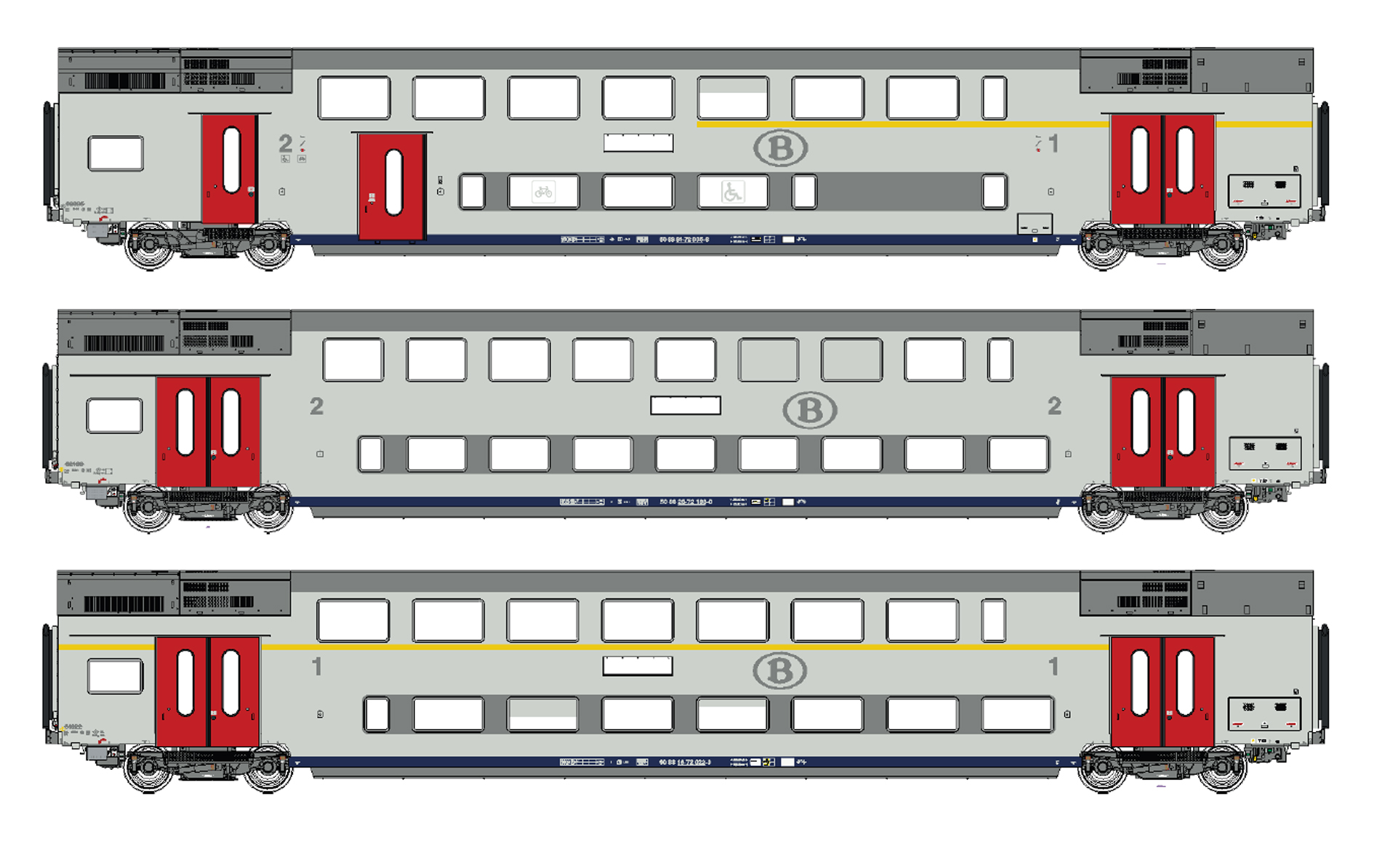 LS Models LS43102DC - 3er Set Doppelstockwagen M6