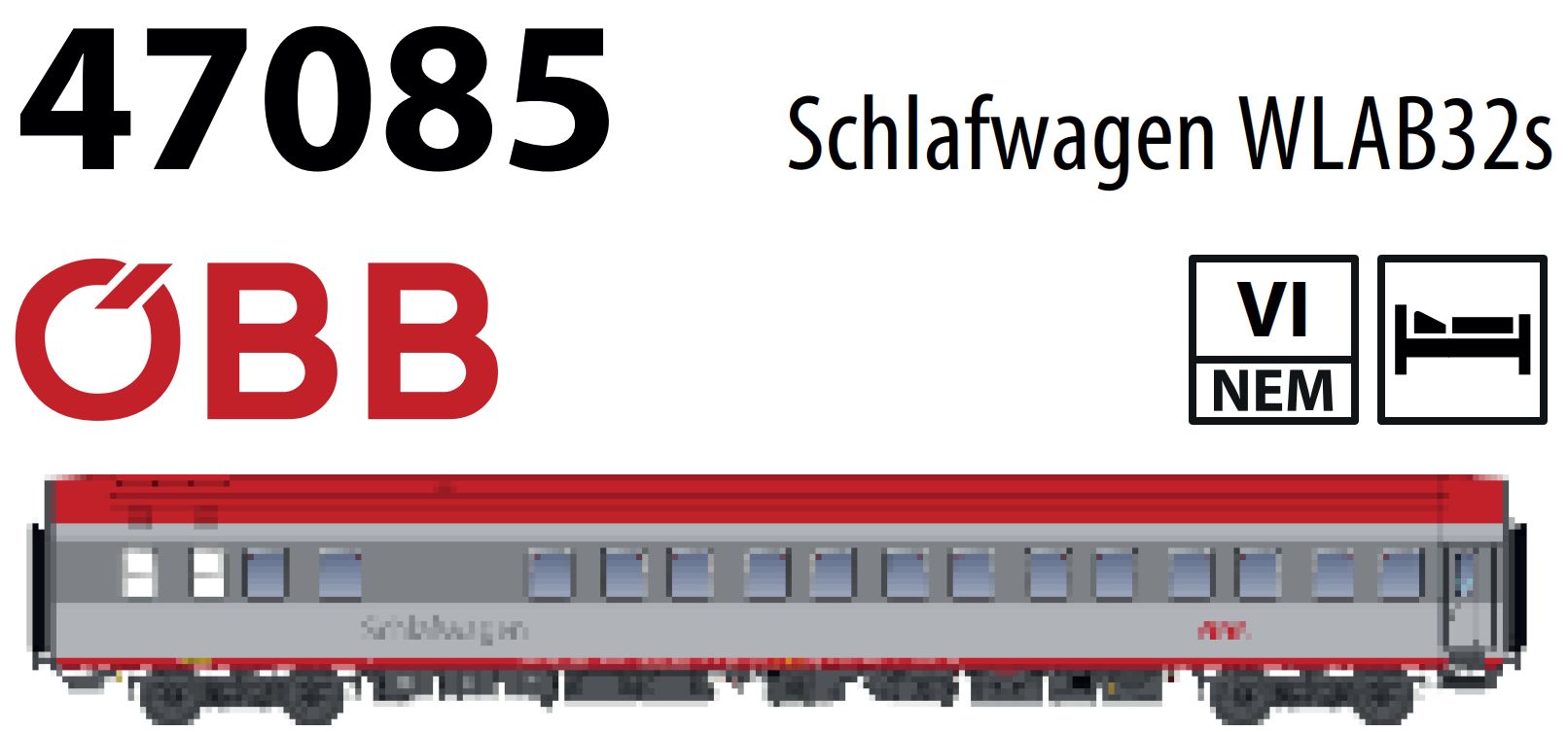 LS Models LS47085 - Schlafwagen WLAB32s (T2S) ÖBB,