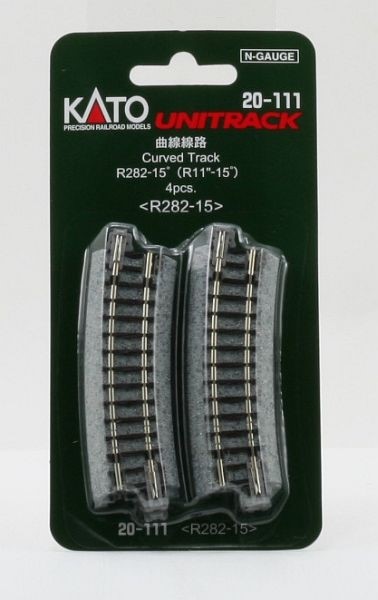 Kato 7078102 - Gleis gebogen R 282-15°, 4 Stück