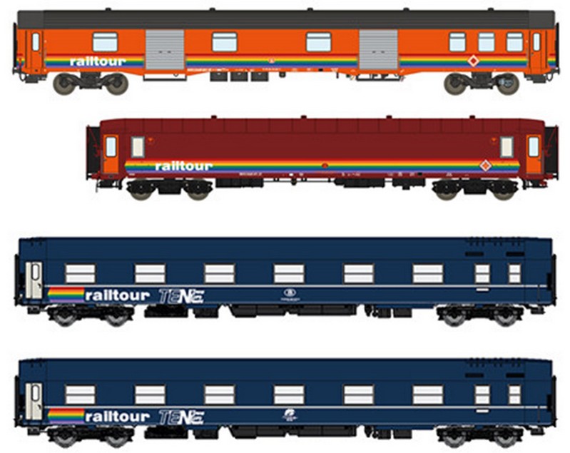 Models World MW2004 - 4er Set Personenwagen SNBC/R