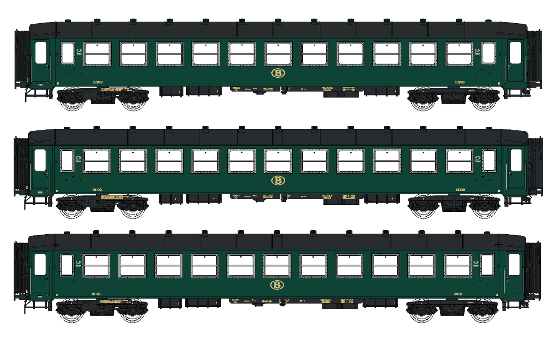 LS Models LS42102 - 3er Set Personenwagen I2 B+B+B