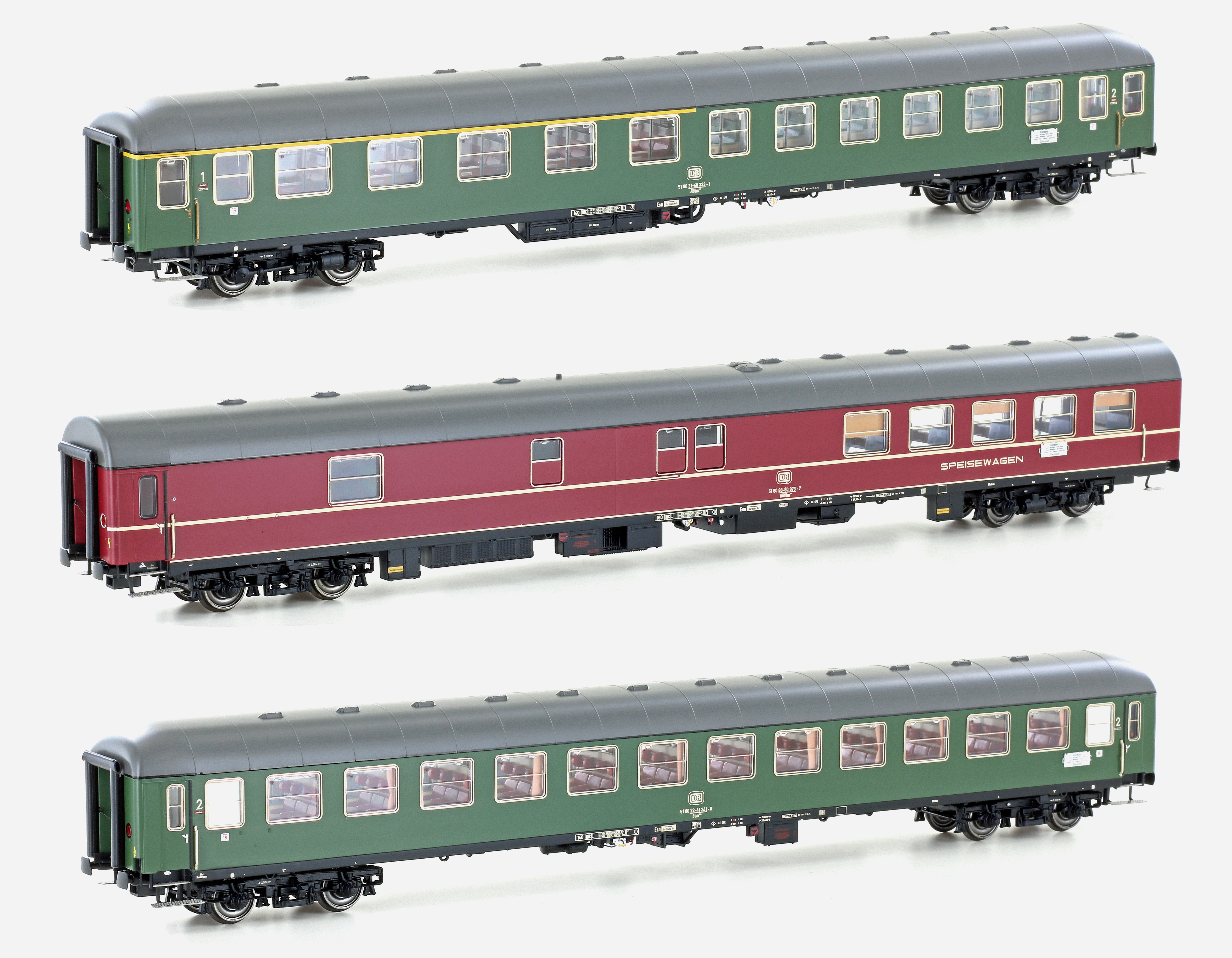Hobbytrain H43037 - 3er Set Personenwagen DB, Ep.I