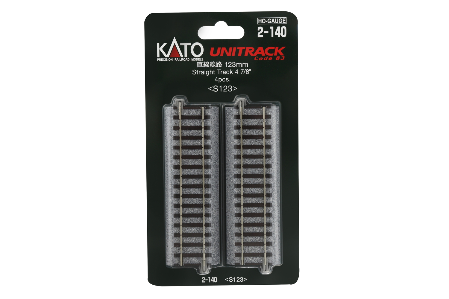 Kato K2-140 - Gleis gerade 123 mm (4 Stk.)