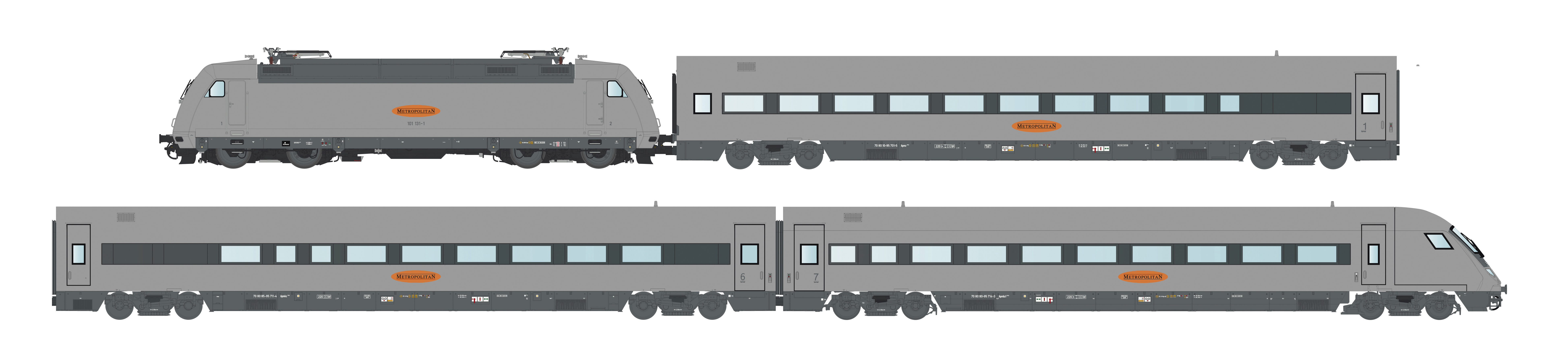Models World MW2404DCS - Personenzug, 4-tlg. mit B