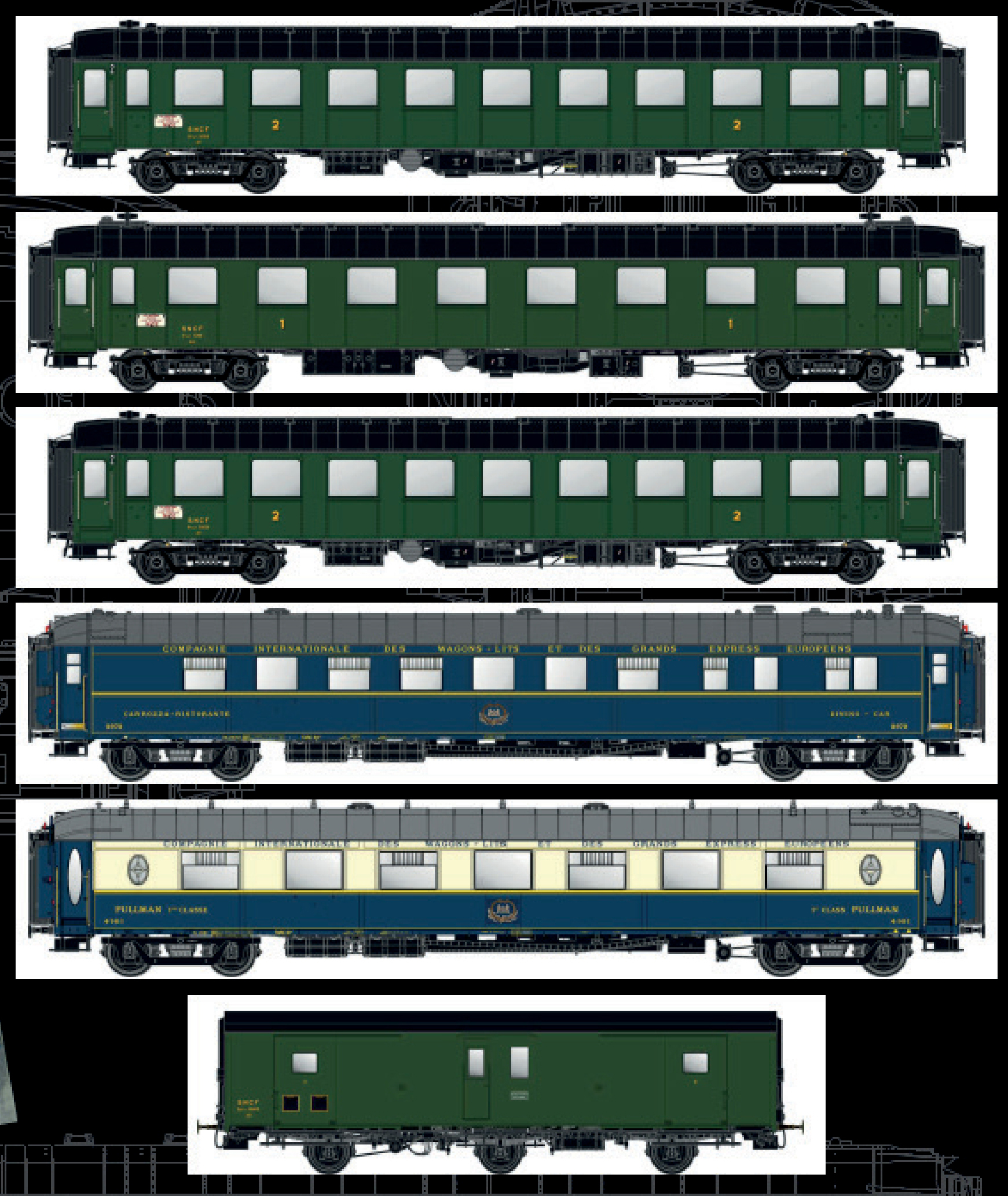 Models World MW1002 - 6er Set Personenwagen SNCF,