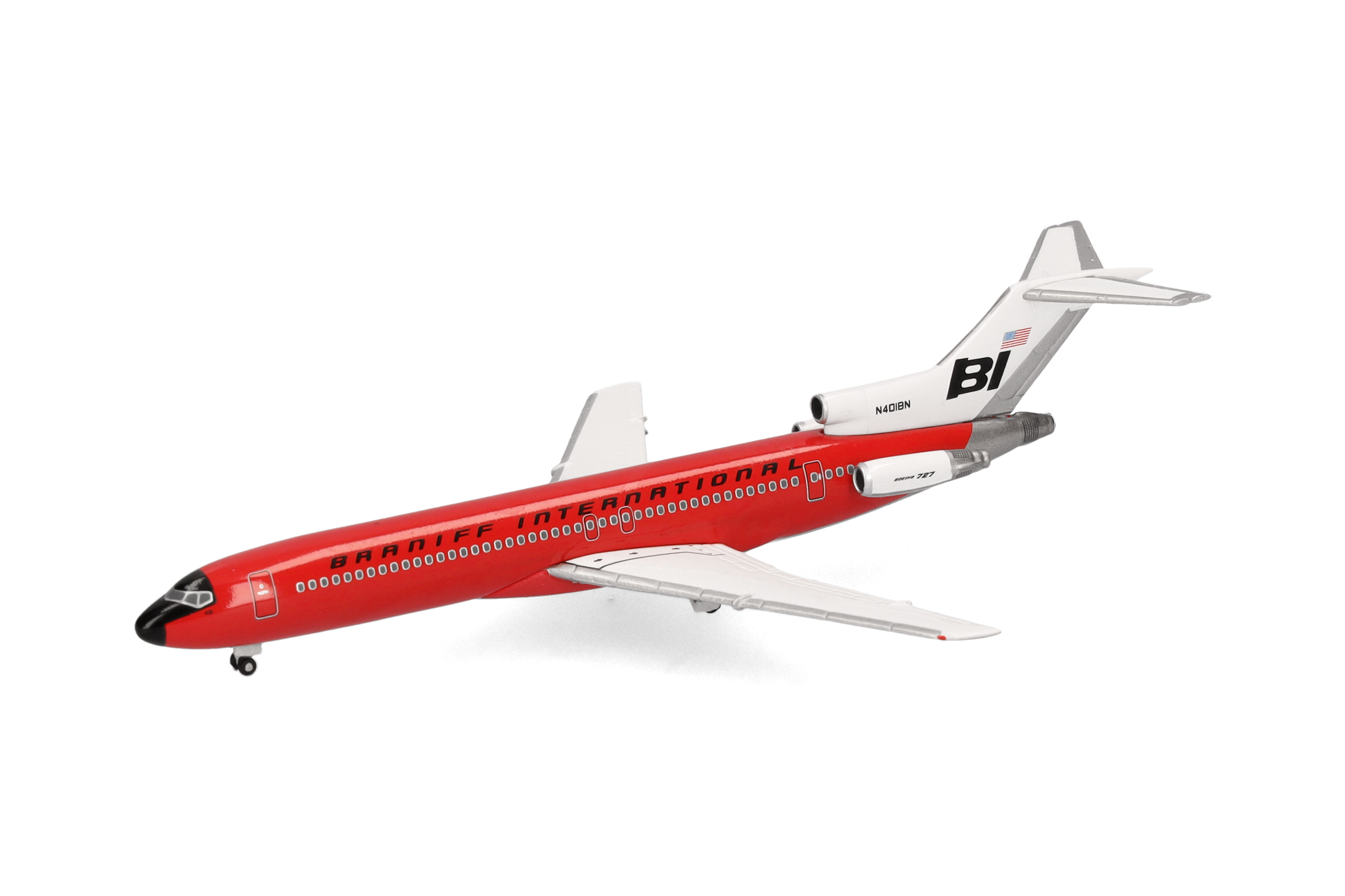 herpa 537551 - B727-200 Braniff Solid Red