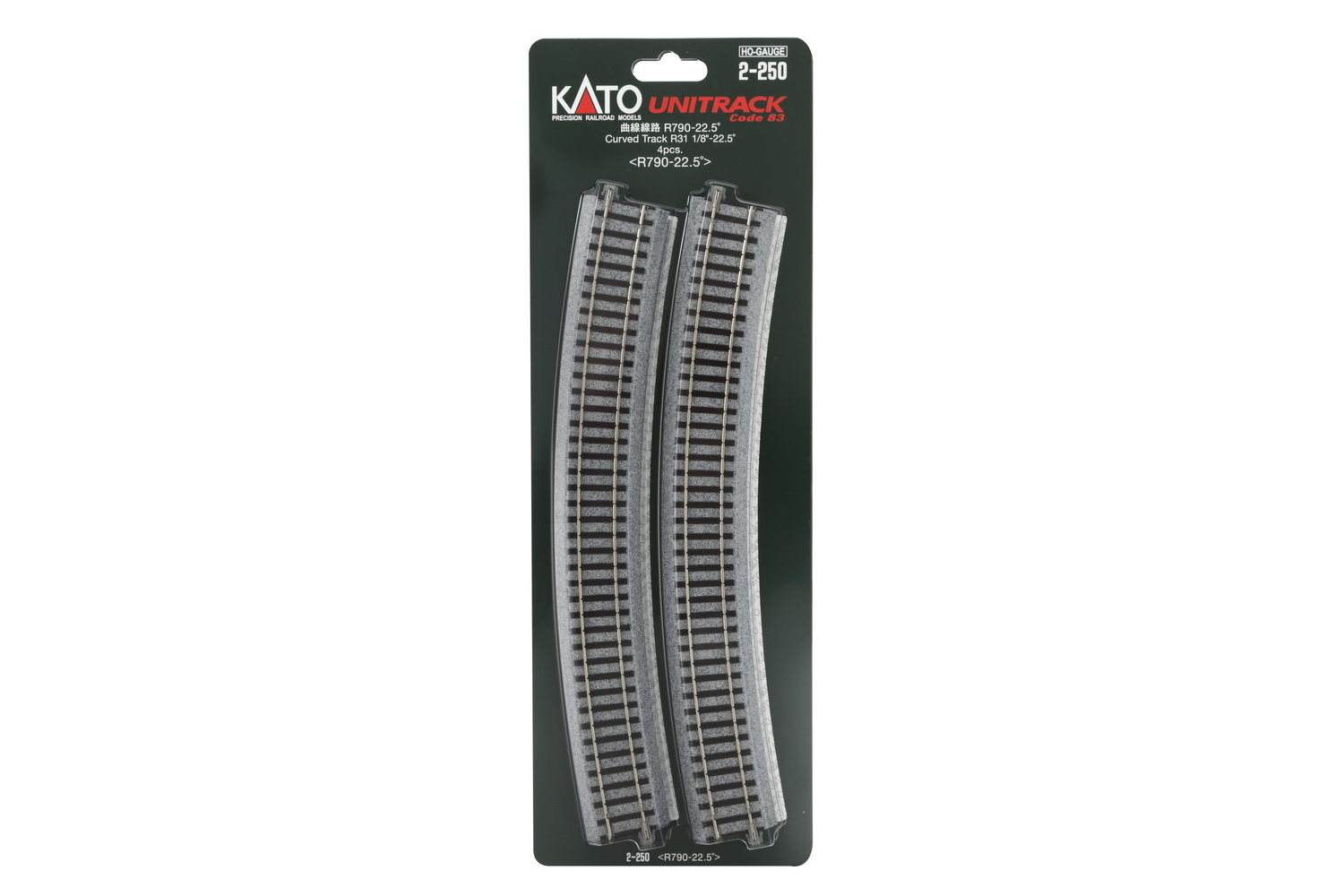 Kato K2-250 - Gleis gebogen R790mm 22,5° (4 Stk.)